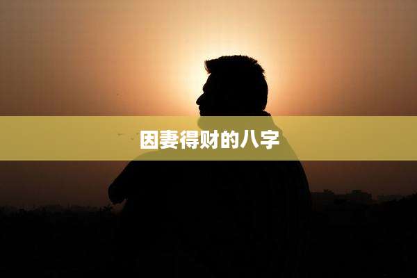 因妻得财的八字