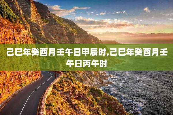 己巳年癸酉月壬午日甲辰时,己巳年癸酉月壬午日丙午时