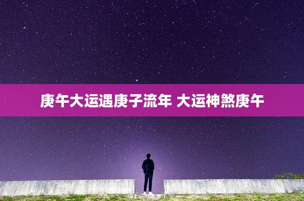 庚午大运遇庚子流年 大运神煞庚午