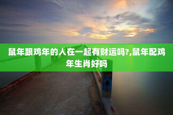 鼠年跟鸡年的人在一起有财运吗?,鼠年配鸡年生肖好吗