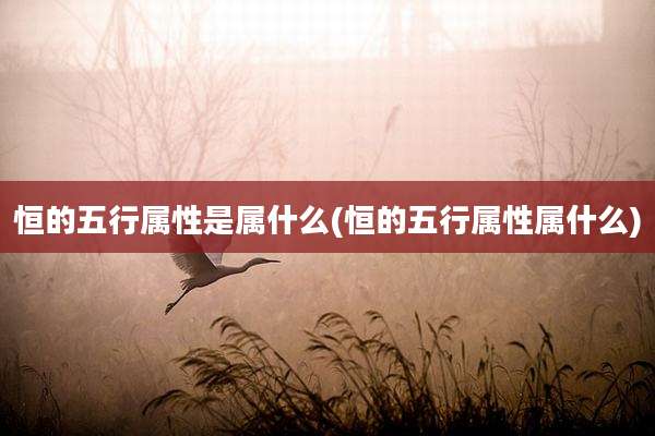 恒的五行属性是属什么(恒的五行属性属什么)