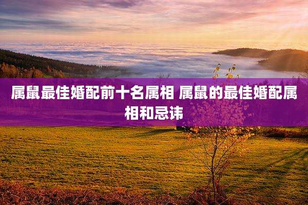 属鼠最佳婚配前十名属相 属鼠的最佳婚配属相和忌讳
