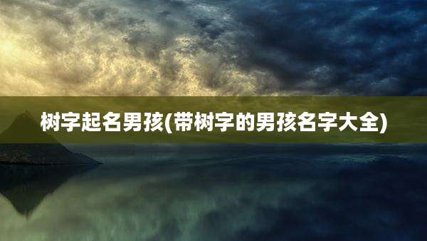 树字起名男孩(带树字的男孩名字大全)