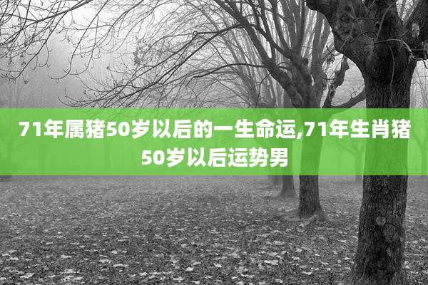 71年属猪50岁以后的一生命运,71年生肖猪50岁以后运势男