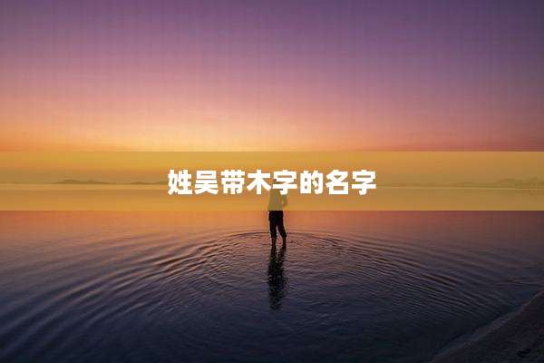 姓吴带木字的名字