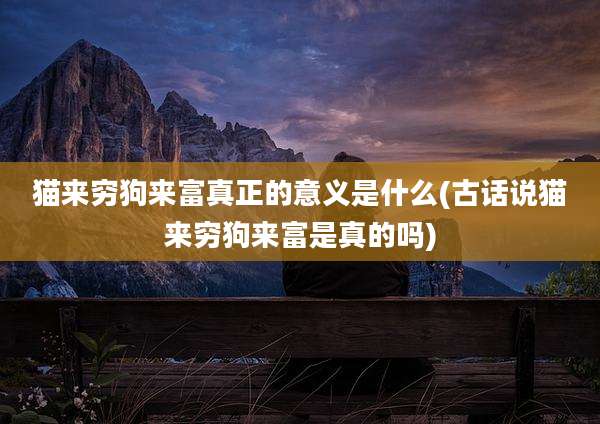 猫来穷狗来富真正的意义是什么(古话说猫来穷狗来富是真的吗)