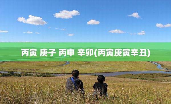 丙寅 庚子 丙申 辛卯(丙寅庚寅辛丑)