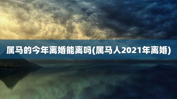 属马的今年离婚能离吗(属马人2021年离婚)