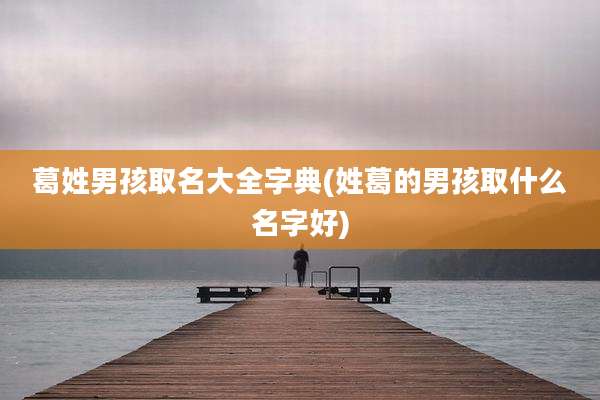 葛姓男孩取名大全字典(姓葛的男孩取什么名字好)