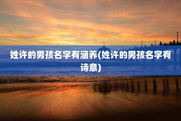 姓许的男孩名字有涵养(姓许的男孩名字有诗意)