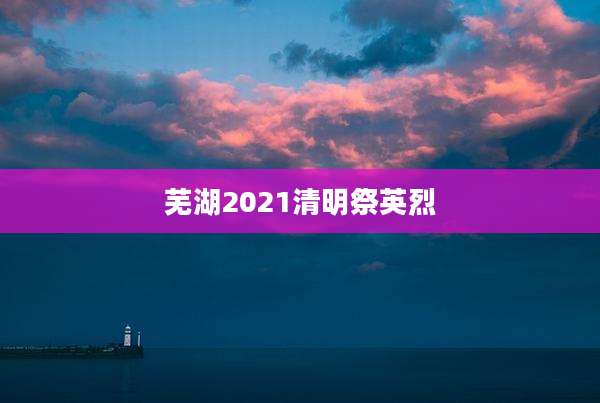 芜湖2021清明祭英烈