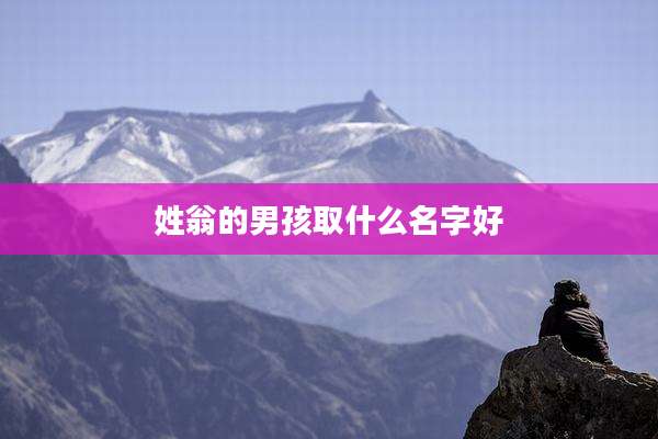 姓翁的男孩取什么名字好