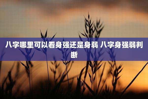 八字哪里可以看身强还是身弱 八字身强弱判断