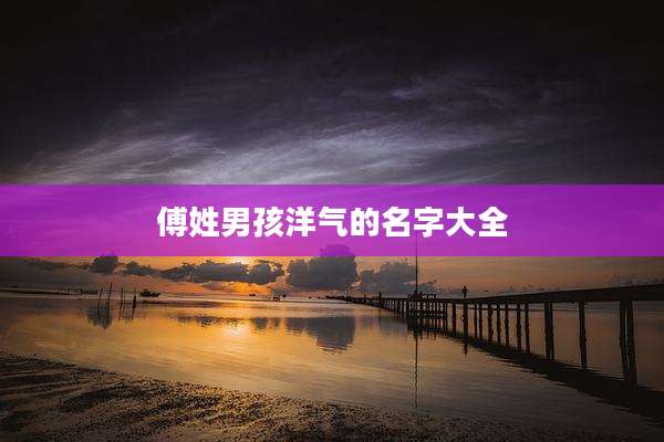 傅姓男孩洋气的名字大全