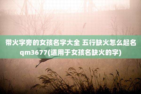 带火字旁的女孩名字大全 五行缺火怎么起名qm3677(适用于女孩名缺火的字)