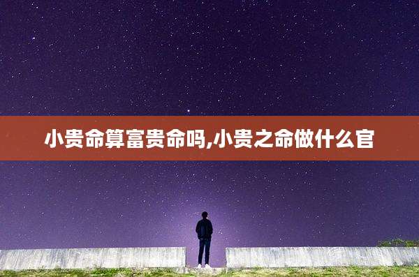 小贵命算富贵命吗,小贵之命做什么官