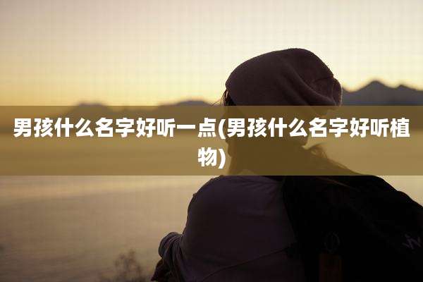 男孩什么名字好听一点(男孩什么名字好听植物)