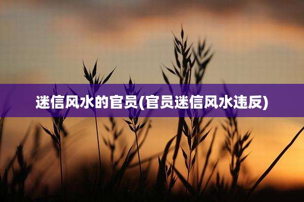迷信风水的官员(官员迷信风水违反)