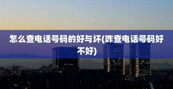 怎么查电话号码的好与坏(咋查电话号码好不好)