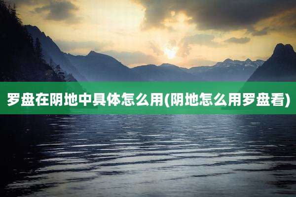 罗盘在阴地中具体怎么用(阴地怎么用罗盘看)