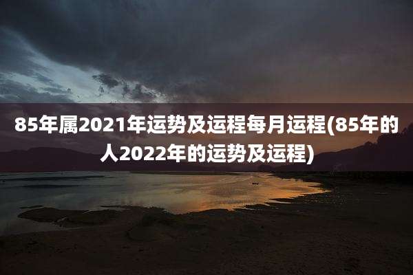 85年属2021年运势及运程每月运程(85年的人2022年的运势及运程)