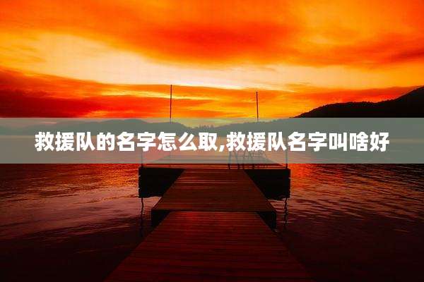 救援队的名字怎么取,救援队名字叫啥好