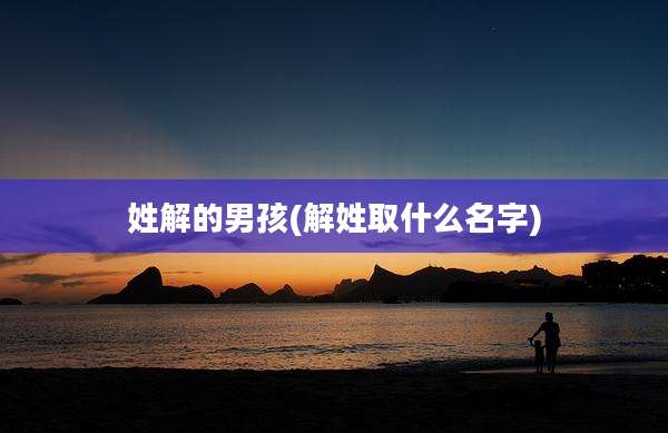 姓解的男孩(解姓取什么名字)