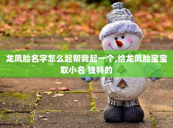 龙凤胎名字怎么起帮我起一个,给龙凤胎宝宝取小名 独特的