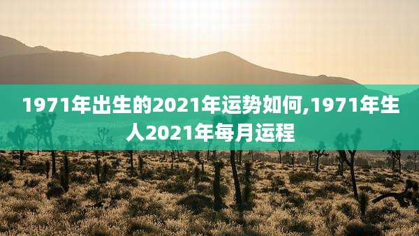 1971年出生的2021年运势如何,1971年生人2021年每月运程