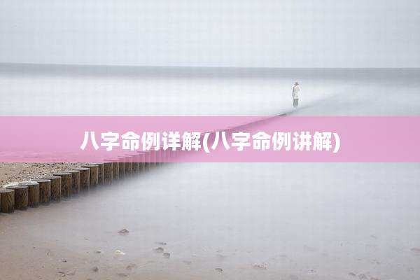 八字命例详解(八字命例讲解)