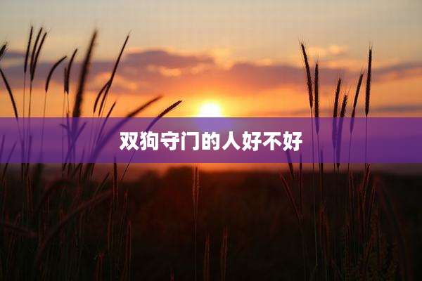 双狗守门的人好不好