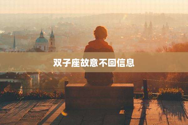 双子座故意不回信息