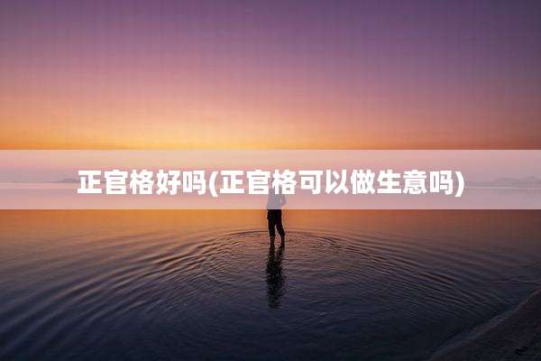 正官格好吗(正官格可以做生意吗)