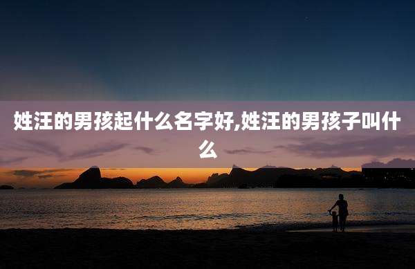 姓汪的男孩起什么名字好,姓汪的男孩子叫什么