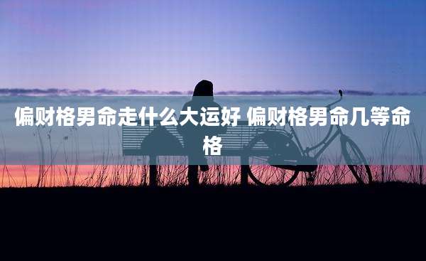 偏财格男命走什么大运好 偏财格男命几等命格