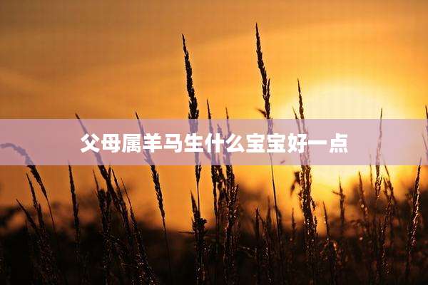 父母属羊马生什么宝宝好一点