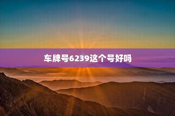 车牌号6239这个号好吗