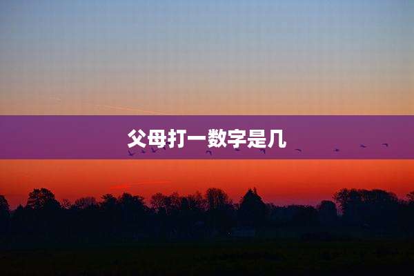 父母打一数字是几