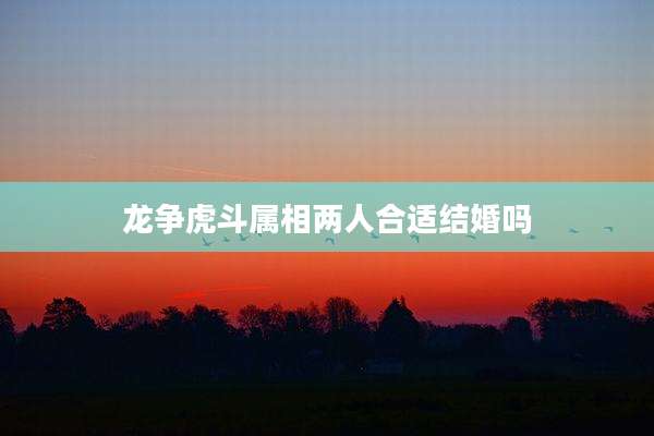 龙争虎斗属相两人合适结婚吗