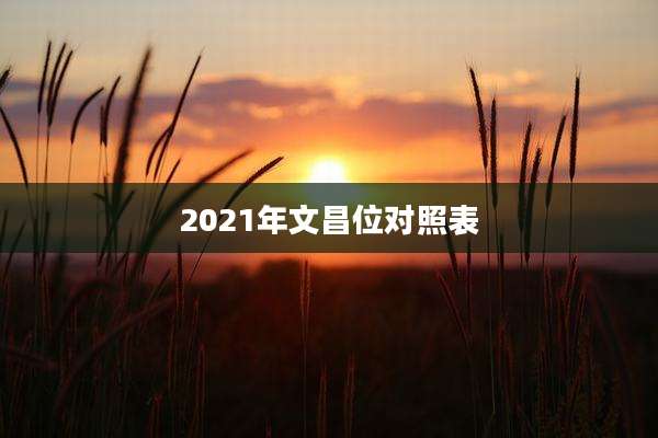 2021年文昌位对照表
