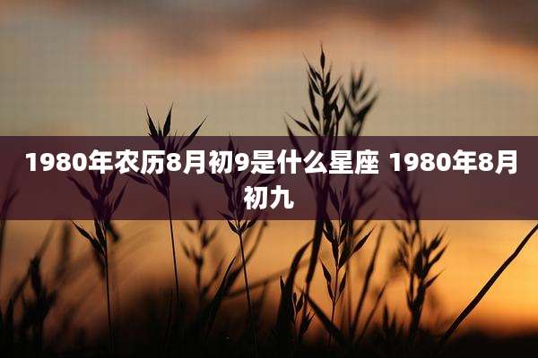 1980年农历8月初9是什么星座 1980年8月初九