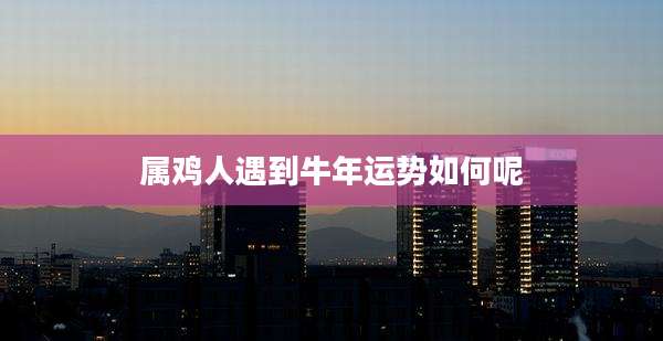 属鸡人遇到牛年运势如何呢