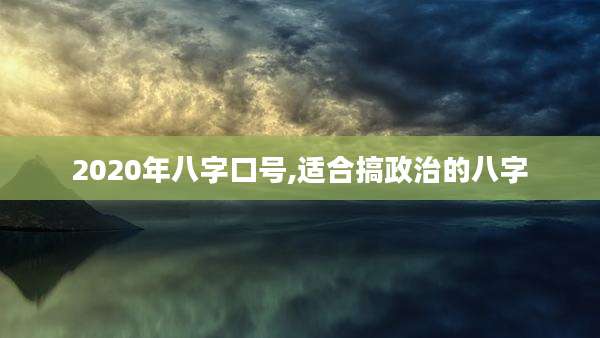 2020年八字口号,适合搞政治的八字