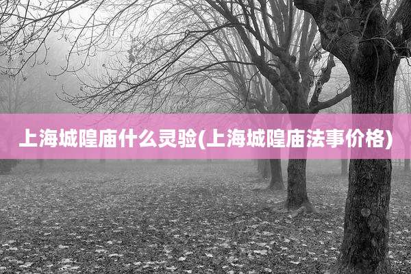 上海城隍庙什么灵验(上海城隍庙法事价格)