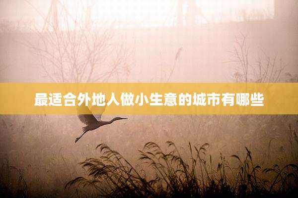 最适合外地人做小生意的城市有哪些