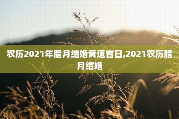 农历2021年腊月结婚黄道吉日,2021农历腊月结婚