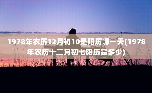 1978年农历12月初10是阳历哪一天(1978年农历十二月初七阳历是多少)