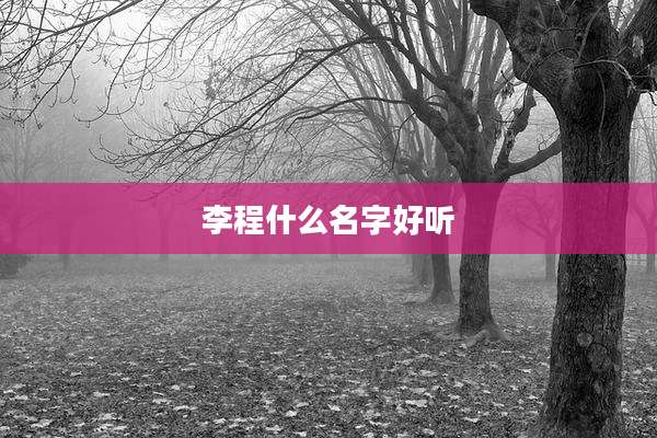 李程什么名字好听
