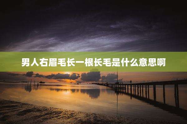 男人右眉毛长一根长毛是什么意思啊