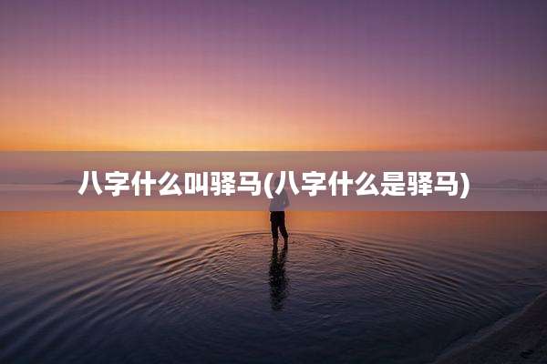 八字什么叫驿马(八字什么是驿马)